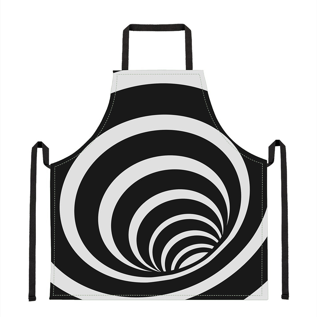 Black And White Optical Illusion Print Apron