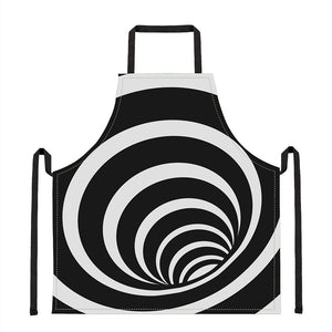 Black And White Optical Illusion Print Apron