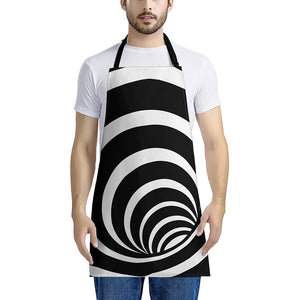 Black And White Optical Illusion Print Apron