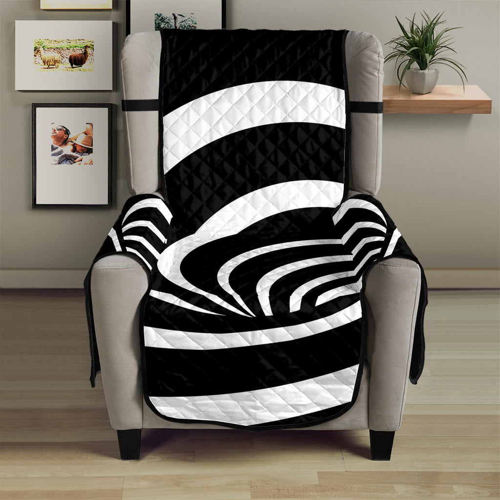 Black And White Optical Illusion Print Armchair Protector