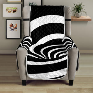 Black And White Optical Illusion Print Armchair Protector