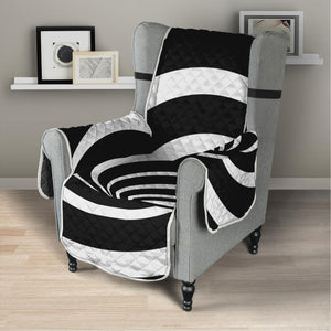 Black And White Optical Illusion Print Armchair Protector