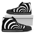 Black And White Optical Illusion Print Black High Top Sneakers