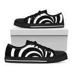 Black And White Optical Illusion Print Black Low Top Shoes