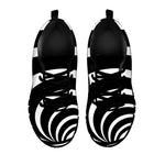 Black And White Optical Illusion Print Black Sneakers