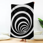 Black And White Optical Illusion Print Blanket
