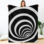 Black And White Optical Illusion Print Blanket