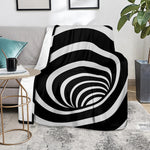 Black And White Optical Illusion Print Blanket
