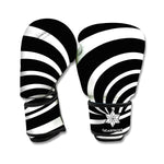 Black And White Optical Illusion Print Boxing Gloves
