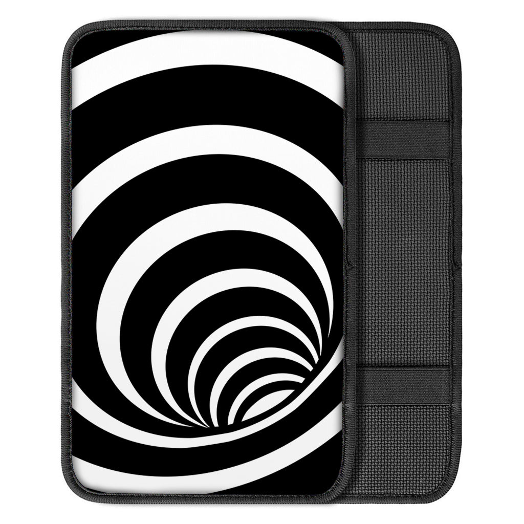 Black And White Optical Illusion Print Car Center Console Cover