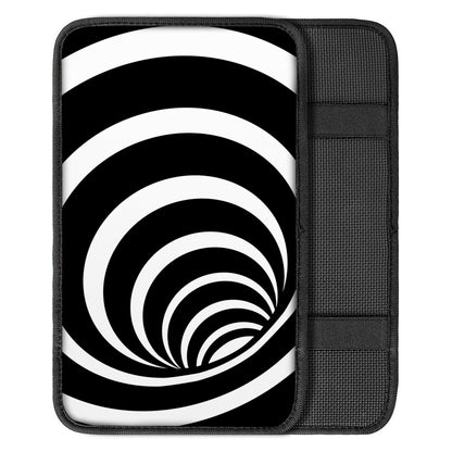 Black And White Optical Illusion Print Car Center Console Cover