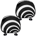 Black And White Optical Illusion Print Car Headrest Covers