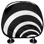 Black And White Optical Illusion Print Car Headrest Covers