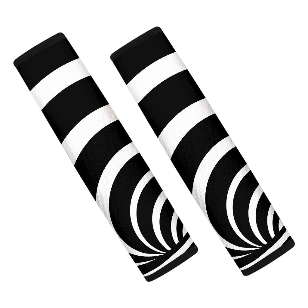 Black And White Optical Illusion Print Car Seat Belt Covers