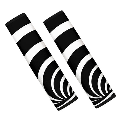 Black And White Optical Illusion Print Car Seat Belt Covers