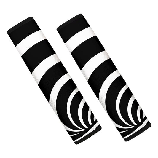 Black And White Optical Illusion Print Car Seat Belt Covers