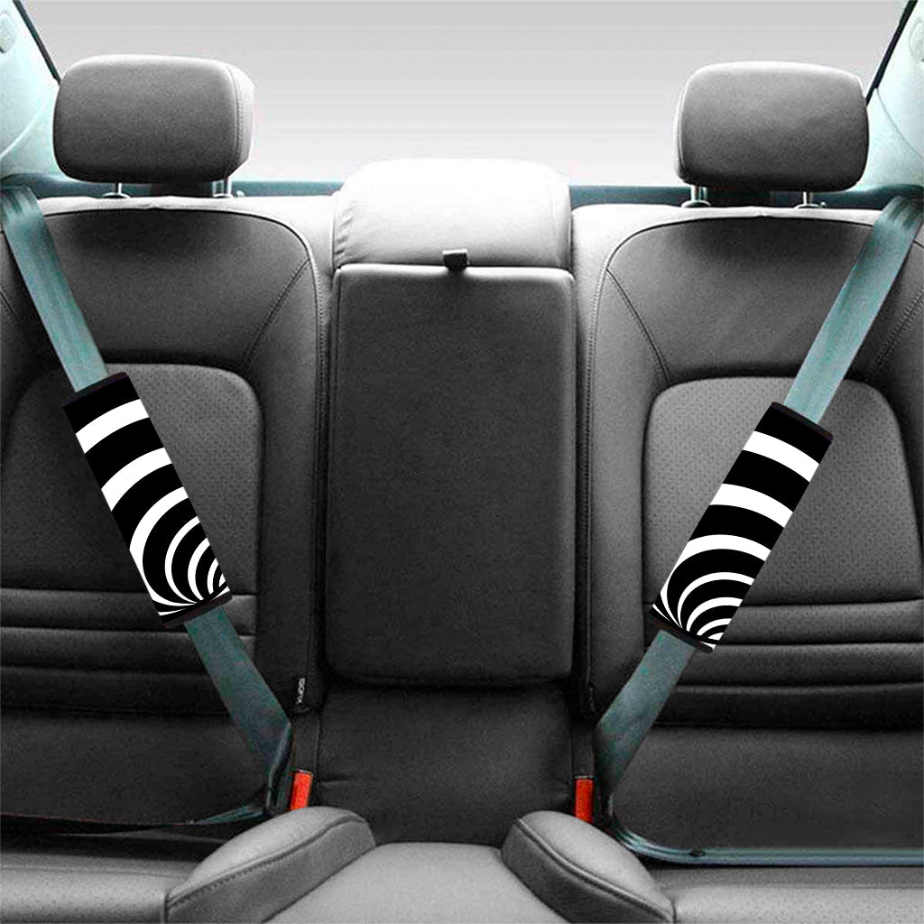 Black And White Optical Illusion Print Car Seat Belt Covers