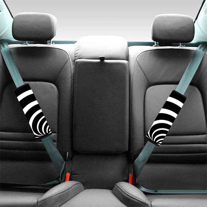 Black And White Optical Illusion Print Car Seat Belt Covers