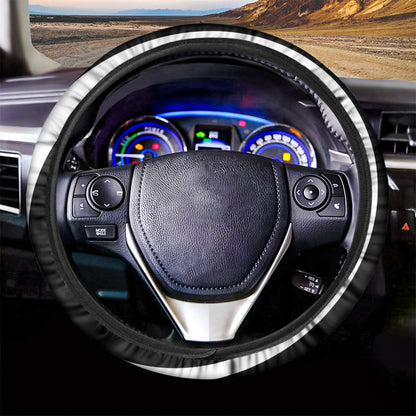 Black And White Optical Illusion Print Car Steering Wheel Cover