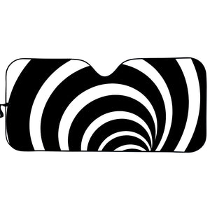 Black And White Optical Illusion Print Car Sun Shade