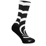 Black And White Optical Illusion Print Crew Socks