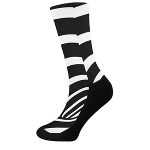 Black And White Optical Illusion Print Crew Socks