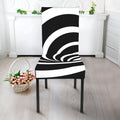 Black And White Optical Illusion Print Dining Chair Slipcover