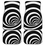 Black And White Optical Illusion Print Front and Back Car Floor Mats