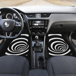 Black And White Optical Illusion Print Front Car Floor Mats