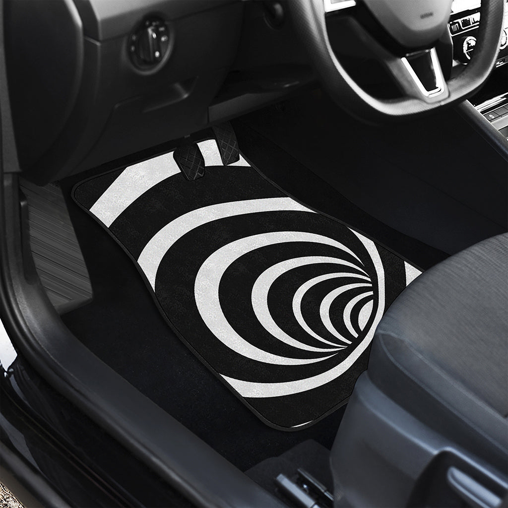 Black And White Optical Illusion Print Front Car Floor Mats