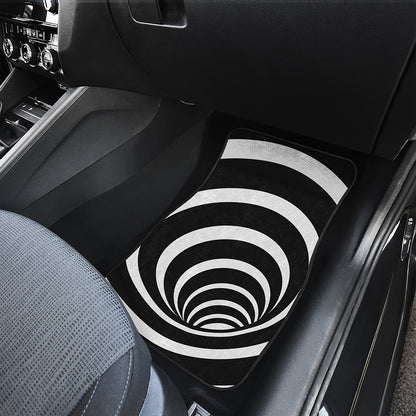 Black And White Optical Illusion Print Front Car Floor Mats