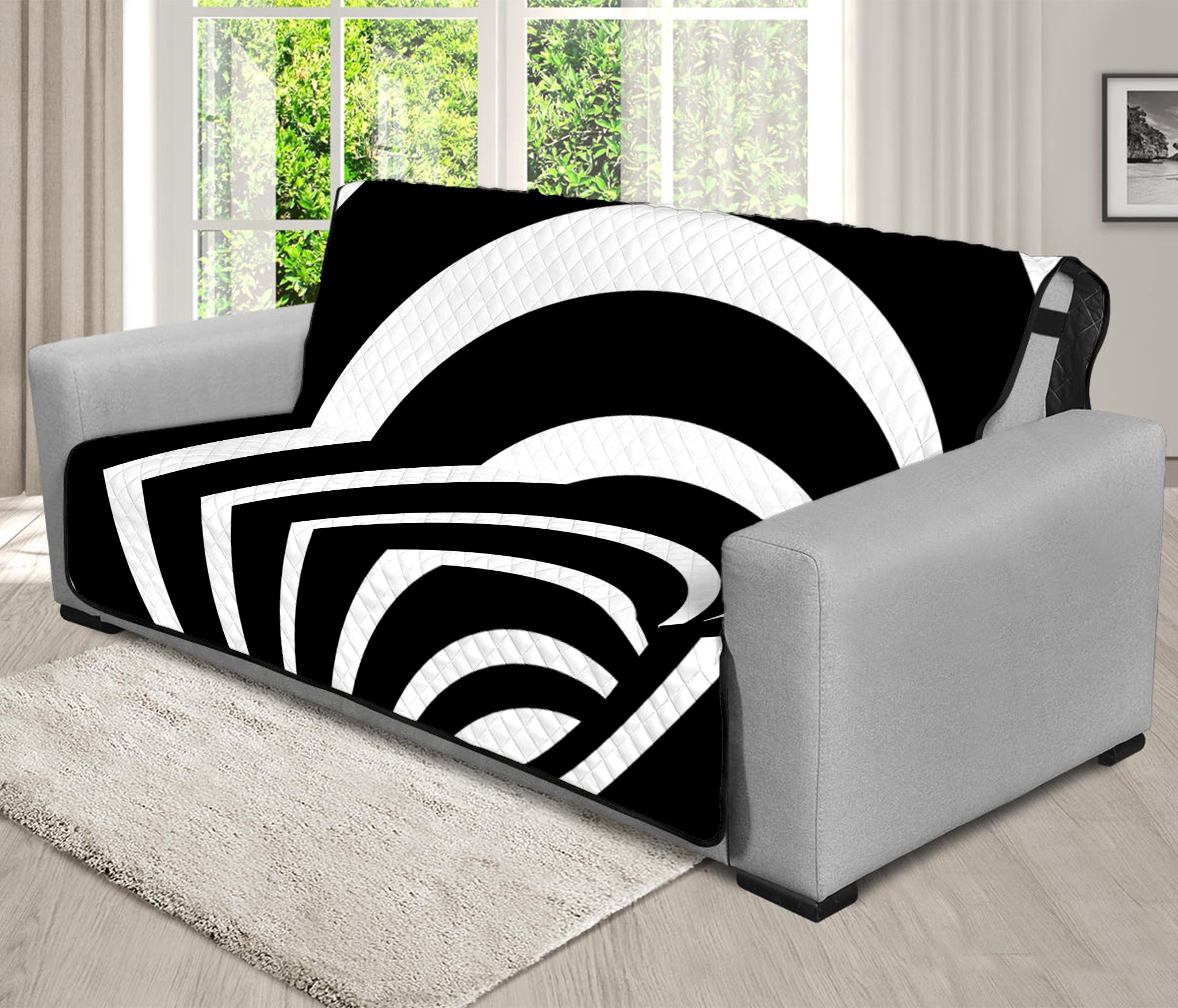 Black And White Optical Illusion Print Futon Protector