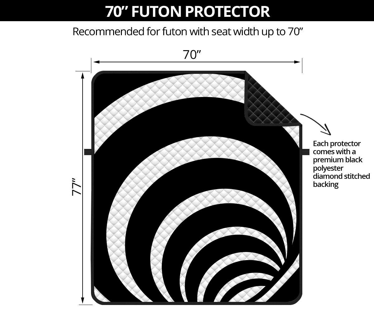 Black And White Optical Illusion Print Futon Protector