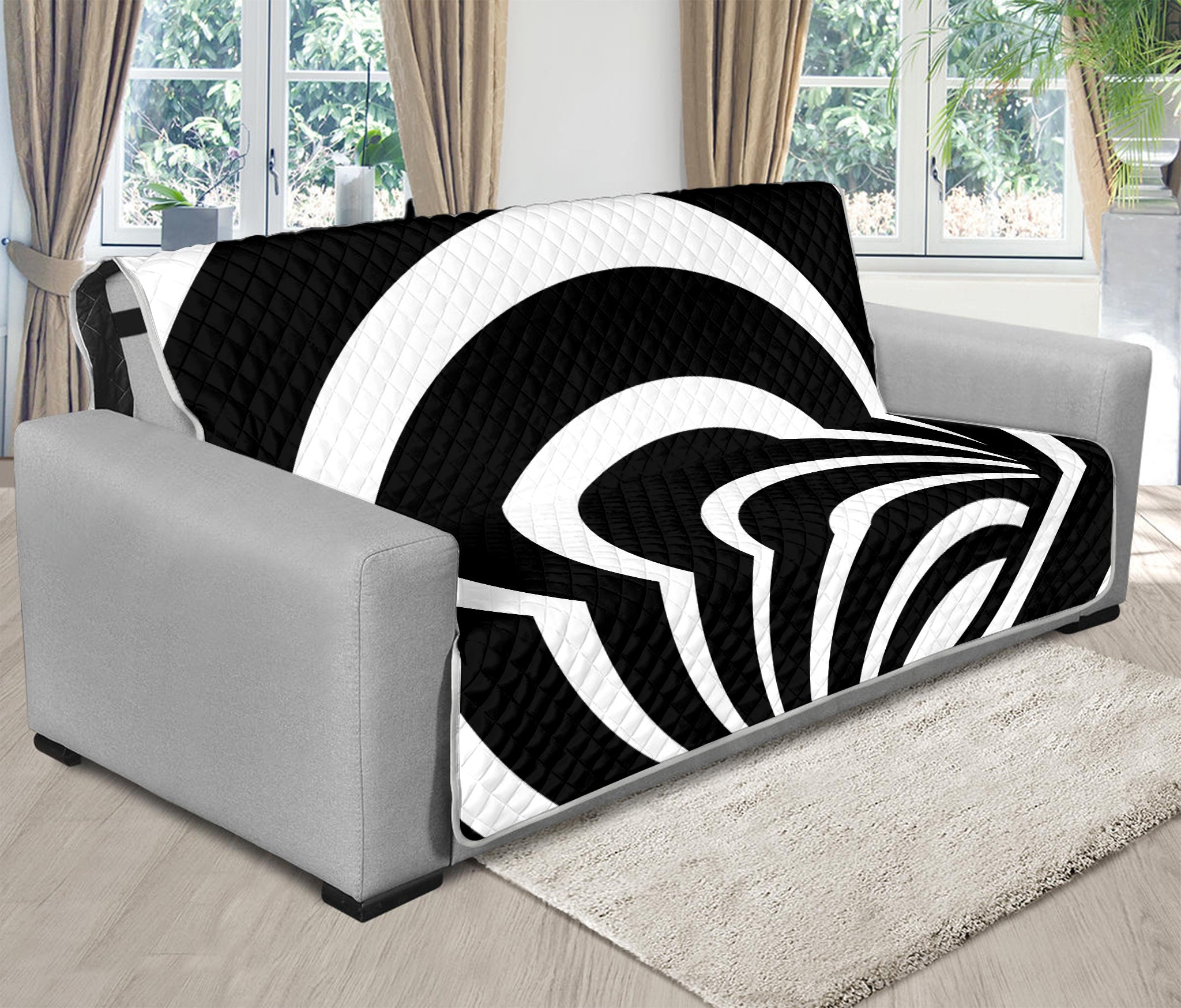 Black And White Optical Illusion Print Futon Protector