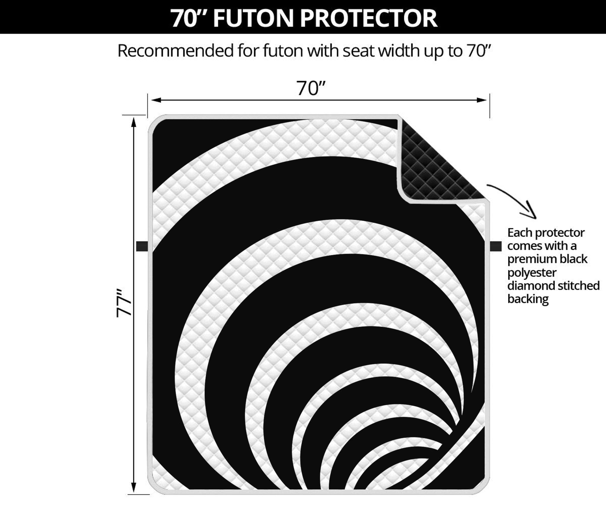 Black And White Optical Illusion Print Futon Protector