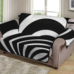 Black And White Optical Illusion Print Loveseat Protector