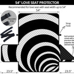 Black And White Optical Illusion Print Loveseat Protector