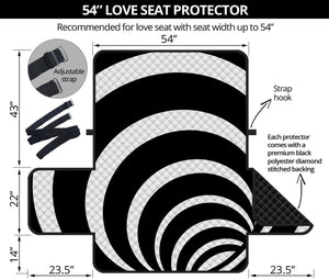 Black And White Optical Illusion Print Loveseat Protector