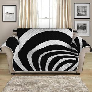 Black And White Optical Illusion Print Loveseat Protector