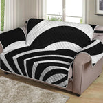 Black And White Optical Illusion Print Loveseat Protector