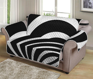 Black And White Optical Illusion Print Loveseat Protector