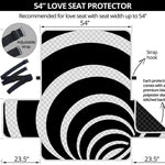 Black And White Optical Illusion Print Loveseat Protector