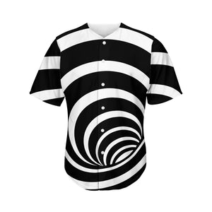 Black And White Optical Illusion Print Men's Baseball Jersey