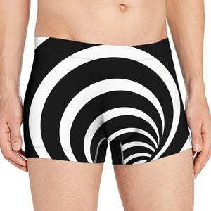 Black And White Optical Illusion Print Men's Boxer Briefs