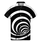 Black And White Optical Illusion Print Men's Short Sleeve Shirt
