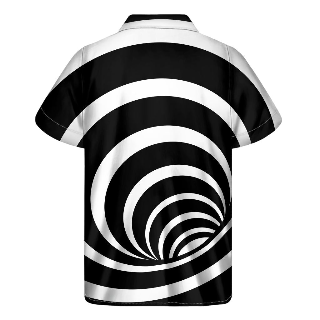 Black And White Optical Illusion Print Men's Short Sleeve Shirt