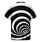 Black And White Optical Illusion Print Men's Short Sleeve Shirt