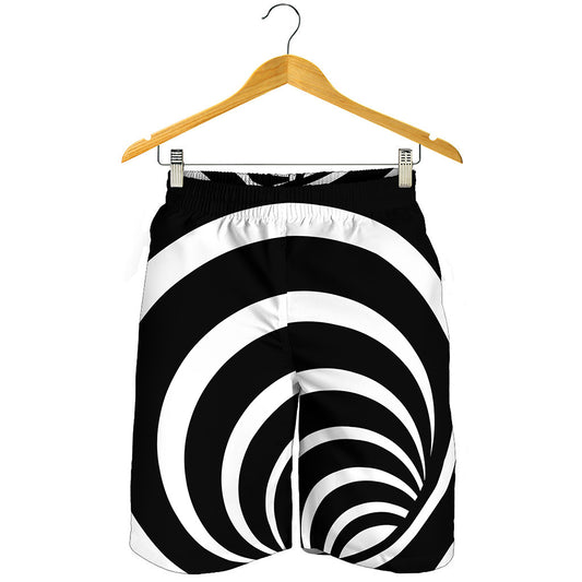 Black And White Optical Illusion Print Men's Shorts