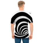 Black And White Optical Illusion Print Men's T-Shirt