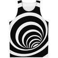 Black And White Optical Illusion Print Men's Tank Top
